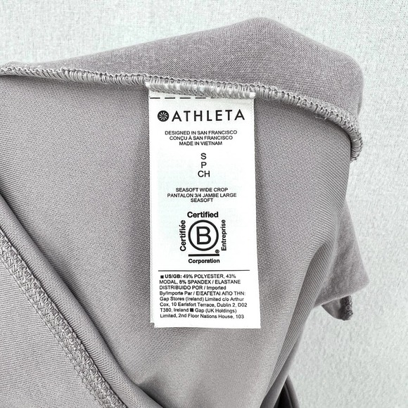 ATHLETA Pants Womens Small Light Gray Seasoft Wide Crop Tinsel Athletic Workout - Picture 12 of 16